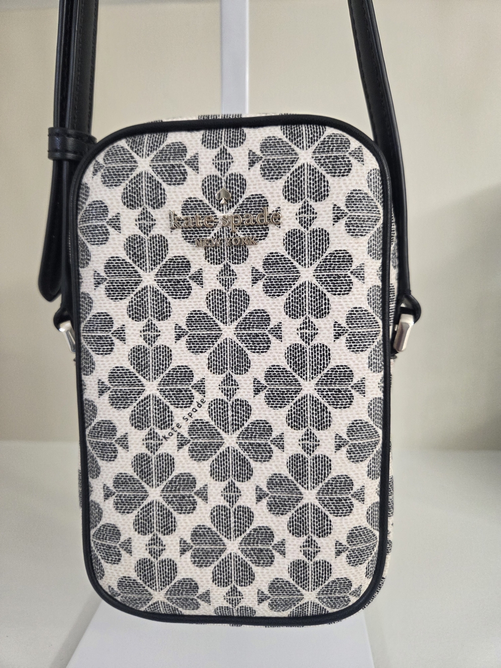 Black and White Floral Crossbody Phone Bag by kate spade - Picture 3 of 6